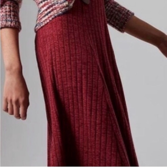 Anthropologie Pauline cranberry sweater skirt - Picture 5 of 6